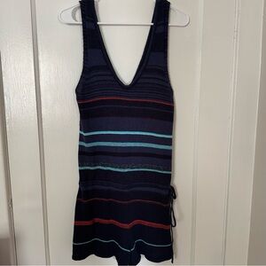 Goddis Travis Knit Striped Navy Romper-NWT